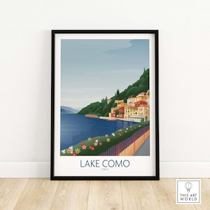 Lake Como Wall Art Print | Lake Como Poster | Italy Travel Poster | Italian Wall Decor | Framed or Print | Lake Como Print | Como Gift