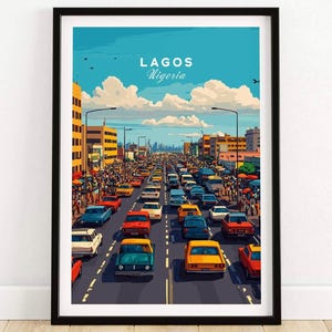 Lagos Wall Art Nigeria Print Travel Poster Lagos Wall Decor Lagos Art Lovers Gift Lagos Nigeria Illustration Nigeria  Art Gift