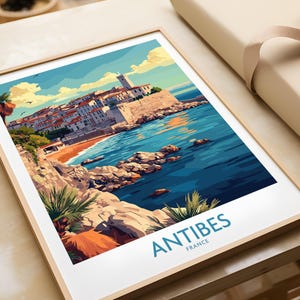 Antibes Wall Art Antibes Travel Poster Birthday Present Antibes Wedding Anniversary gift