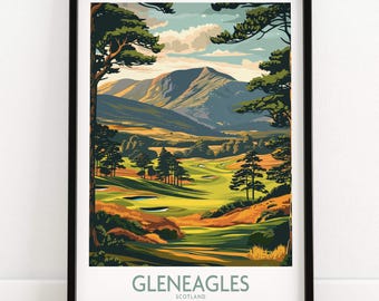Arte mural de Gleneagles, Escocia: pintura de paisaje escocés