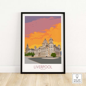 Liverpool Print | Liverpool Wall Art | Liverpool Travel Poster | Liverpool Housewarming Gift | Liverpool England Artwork