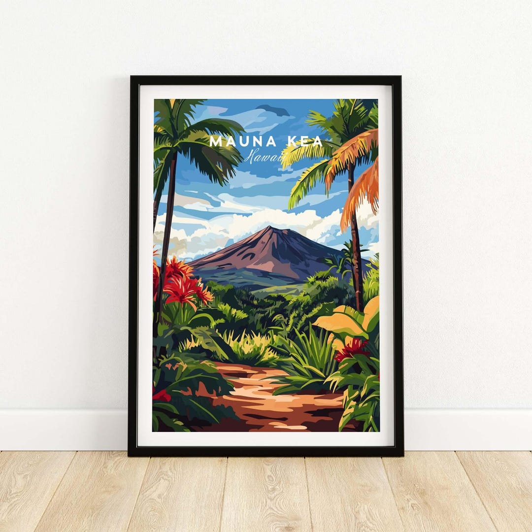 Hawaii Landscape Wall Art - Mauna Kea Mountain Print, Tropical