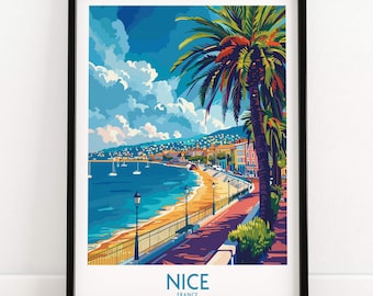 ニース フランス 縦型プリント、ニース ウォール アート、ニース