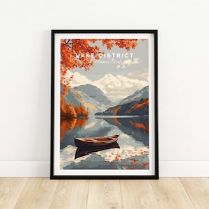 Lake District England Travel Poster Lake District Wall Art Gift House Decoration Print Lake District Decor Housewarming Gift Living Room