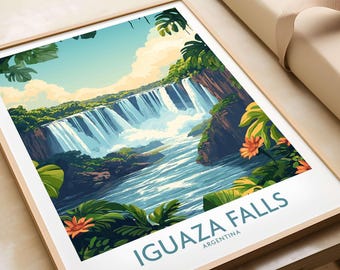 Iguazu Falls Poster Argentina Print Iguaza Falls wall art