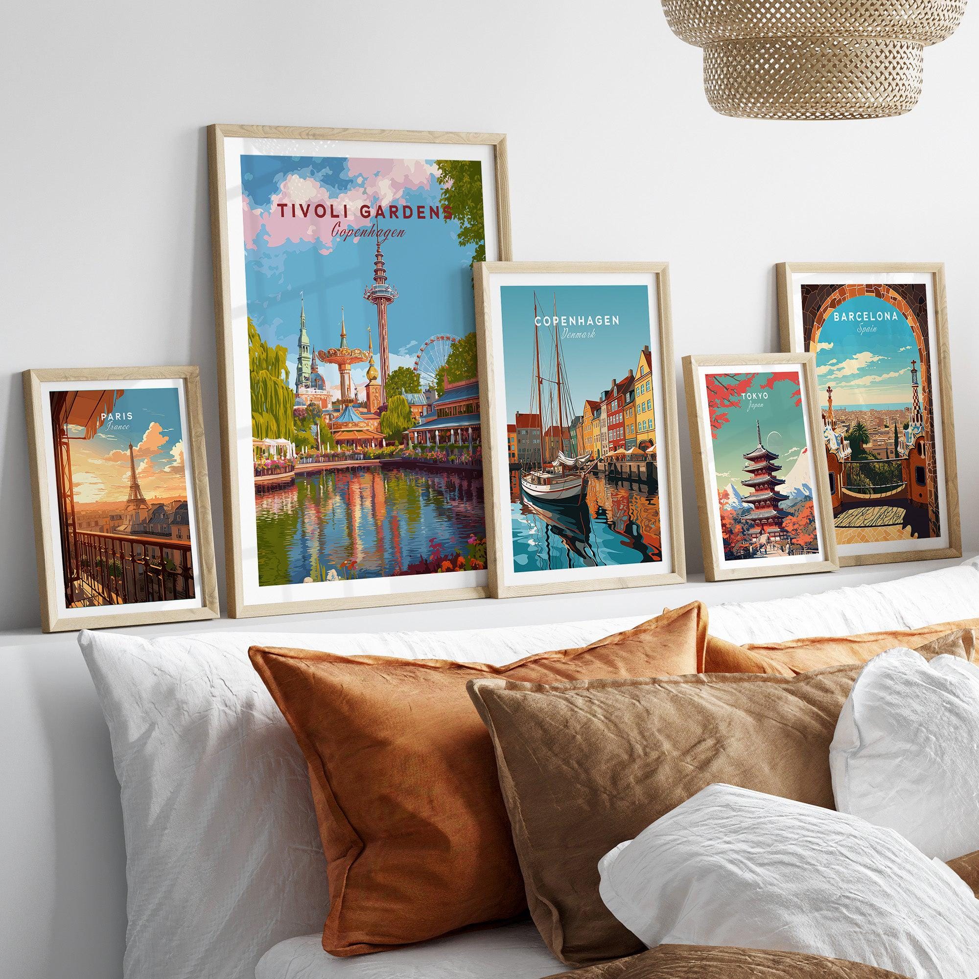 Tivoli Gardens Copenhagen Wall Art, Denmark Poster Print, Danish
