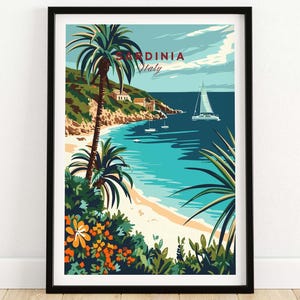 Sardinia Travel Print Italy Travel Poster Sardinia Artwork Poster Gift Italy Home Decor Sardinia Illustration Art Lover Italy Print