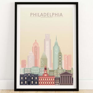 Philadelphia Skyline Poster | Philadelphia Print - Wall Art Decor