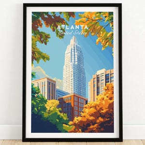 Atlanta Cityscape Poster - Wall Art for Home Decor Atlanta Gift