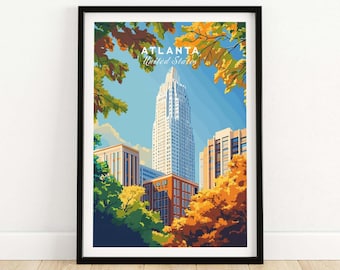 Atlanta Cityscape Poster - Wall Art for Home Decor Atlanta Gift