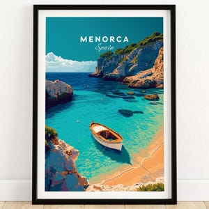 Impresión de viaje de Menorca, obra de arte para colgar en la pared, decoración del hogar, galería, arte de pared, regalo de cumpleaños, regalo de aniversario de boda, decoración de la oficina en el hogar