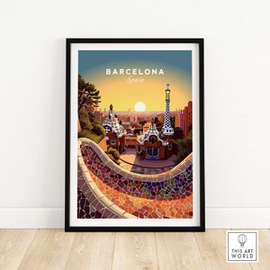 Barcelona Travel Poster Print