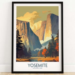 Yosemite Wall Art Art Print Travel Print | Home Décor Poster Gift | Digital Illustration Artwork | Birthday Present