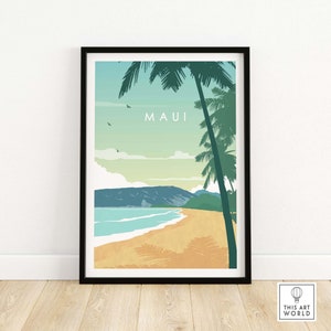 Maui Print | Hawaii Wall Art | Travel Poster | Maui Beach Art Print | Maui Wedding Gift | Maui Honeymoon Gift | Maui Poster Print