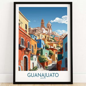 Guanajuato Mexico Art Print Travel Poster | Home Décor Poster Gift | Digital Illustration Artwork | Birthday Present