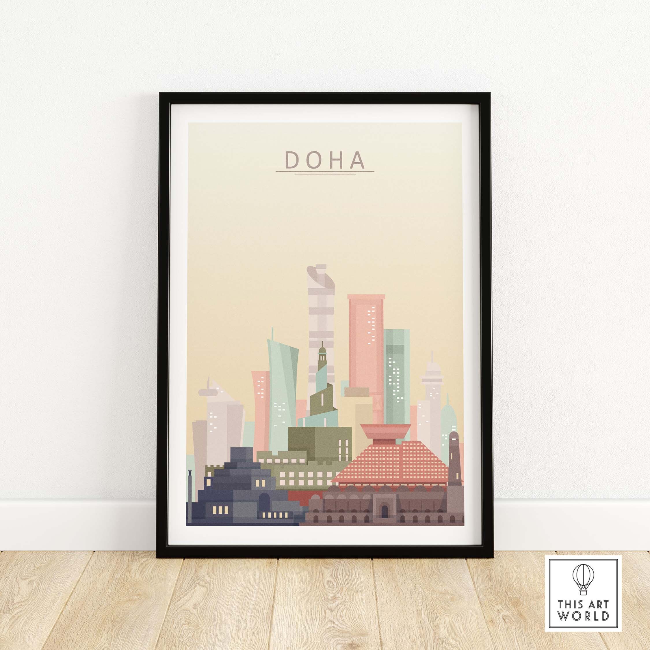 Poster of Doha Qatar - Etsy | Poster