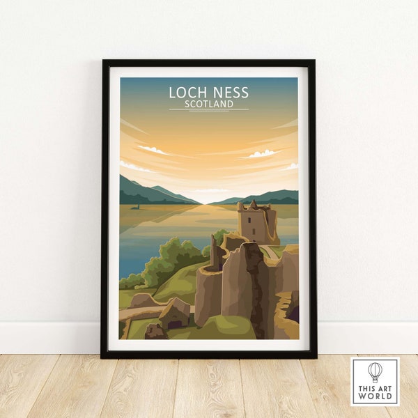 Loch Ness Wall Art | Scotland Print | Scottish Highlands Travel Poster | Loch Ness Framed & Unframed Artwork | Gift Idea