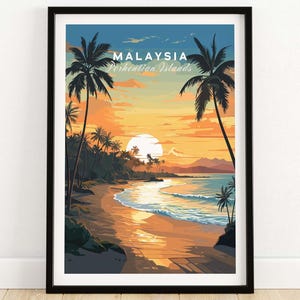 Perhentian Islands Malaysia Print | Travel Poster | Birthday Present | Wedding Anniversary Gift | Art Print | Housewarming Gift Wall Art
