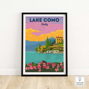 Lake Como Italy Wall Art Print - Italian Poster Gift