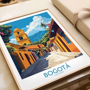 Bogota Poster Colombia Bogota Art Print Travel Print | Home Décor Poster Gift | Digital Illustration Artwork