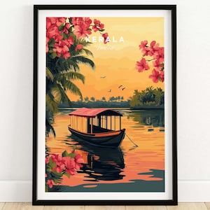 Kerala Print India Kerala Travel Print Wall Art Kerala Wall Hanging Home Decor Kerala Gift Art Lovers  India Wall Art Print