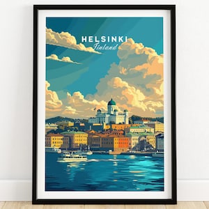 Helsinki Travel Print - Finland Helsinki Wall Art Print Finland Home Decor Helsinki Artwork Poster Gift Helsinki Illustration Art Lover