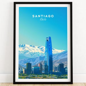Santiago Reise Poster Chile Santiago Reise Druck Wandkunst Chile Wandbehang Home Decor Santiago Kunst Liebhaber Geschenk Santiago Geburtstagsgeschenk