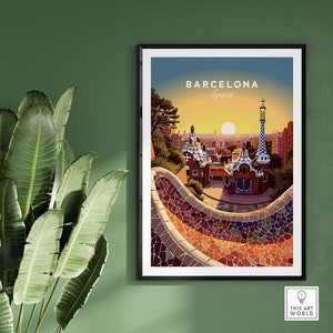 Barcelona Travel Poster Print