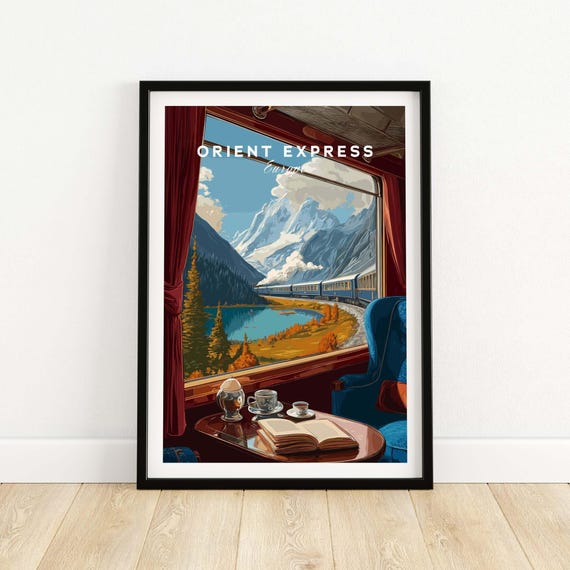 Orient Express Print: Classic Vintage Train Poster - Framed or Unframed