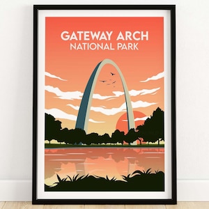 Gateway Arch Print | National Park Poster | Home Decor | Wall Art Print | Travel Poster | Gift Idea