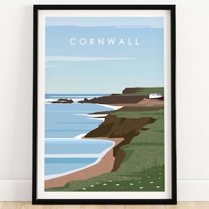 Poster da parete con stampa della Cornovaglia / Decorazione per la casa con la costa della Cornovaglia / Regalo per la Cornovaglia / Opere d&#39;arte con cornice e senza cornice della Cornovaglia