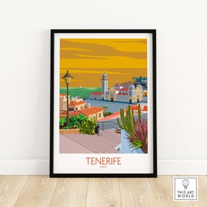 Tenerife Poster | Spain Print | Spanish Wall Art | Spain Travel Poster | Framed & Unframed | Tenerife Gift