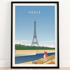 Póster de París / Impresión de París / Póster de viaje francés / Arte mural de París / Decoración del hogar de París con la Torre Eiffel