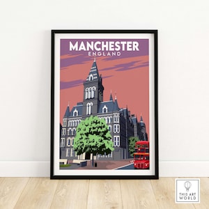 Manchester Wall Art Poster Print | Manchester Gift Idea | Manchester Skyline | Manchester Framed & Unframed Artwork | Manchester Home Decor
