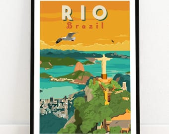 Rio de Janeiro Wall Art Poster Print - Brazil Gift