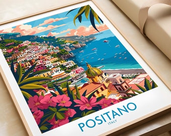 Positano Wall Art Coastal Print for Home or Office Decor Italy Artwork Poster Gift Italy Wall Art Print