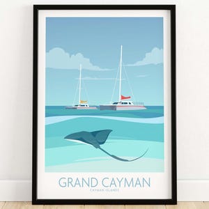 Grand Cayman Art Print Poster | Wall Art | Travel Poster | Framed & Unframed Artwork | Art Print Gift Idea