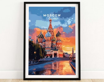 Moscow Travel Print - St. Basil's Cathedral Poster Moscow Wall Art