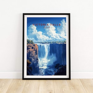 Victoria Falls Print Victoria Falls Wall Art Print Victoria Falls Poster Wall Decor Illustration Victoria Falls Art Gift