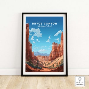 Bryce Canyon Poster Art Print Travel Print | Home Décor Poster Gift | Digital Illustration Artwork | Birthday Present