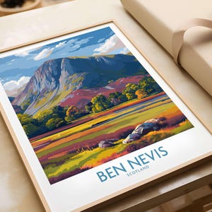 Ben Nevis Wall Art Scotland Highland Landscape Print, Scottish Mountain Decor, Nature Poster, Rustic Cabin Artwork, Outdoor Adventure Gift