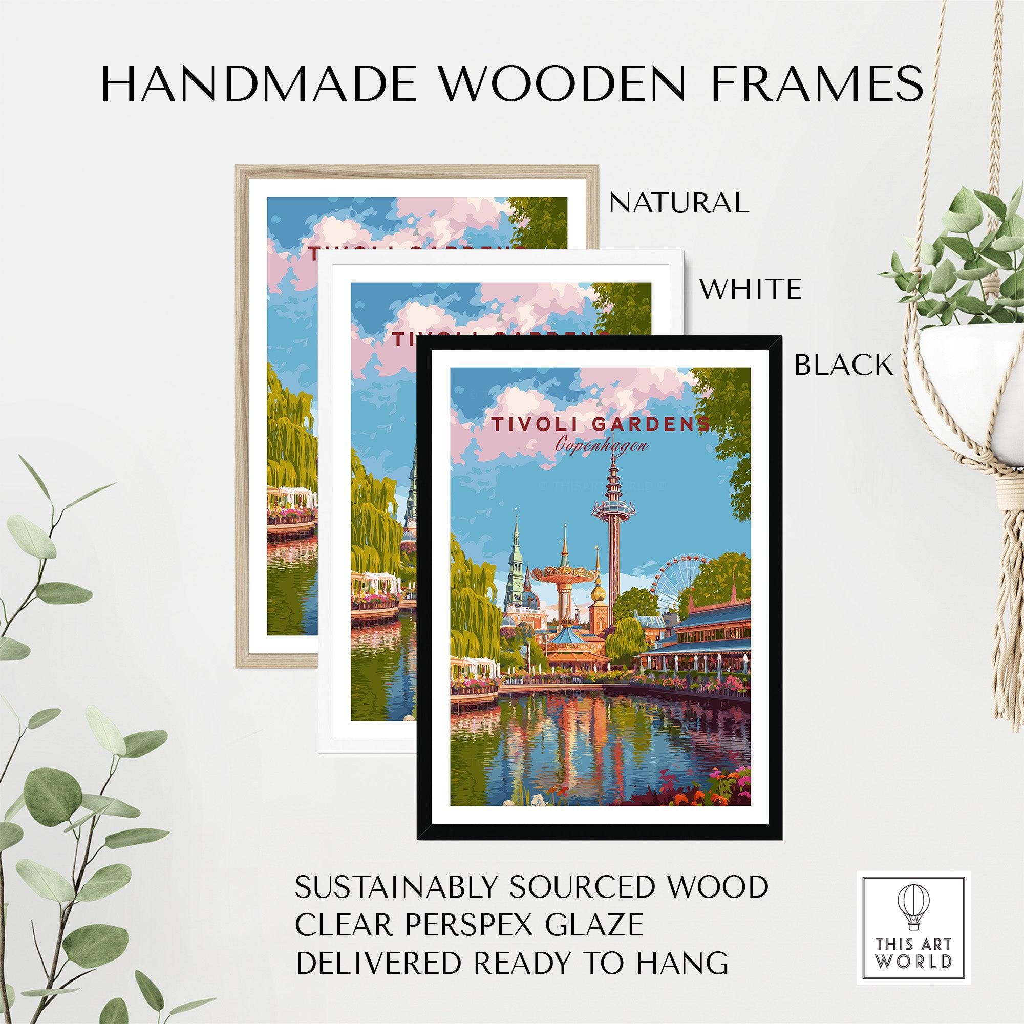 Tivoli Gardens Copenhagen Wall Art, Denmark Poster Print, Danish
