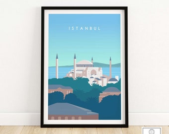 Istanbul Poster | Istanbul Travel Poster | Istanbul Wall Art | Istanbul Turkey Print | Wall Decor Artwork | Hagia Sophia print