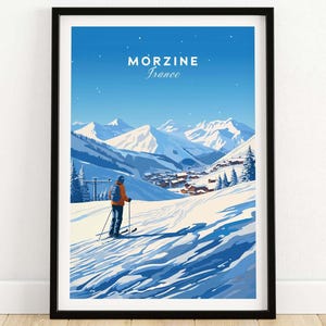 Morzine Ski Poster Morzine Ski Resort Travel Print Wall Art Morzine Home Décor Morzine Gift Art Lovers France Art Lover Gift Print Art
