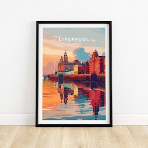 Liverpool Cityscape Art Print Poster - Vibrant Wall Art for City Lovers
