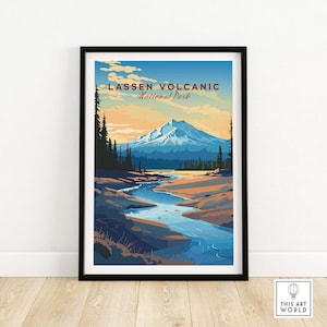 Lassen Volcanic National Park Art Print Travel Print | Home Décor Poster Gift | Digital Illustration Artwork | Birthday Present