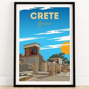Crete Travel Poster Print | Greece Wall Art | Crete Gift