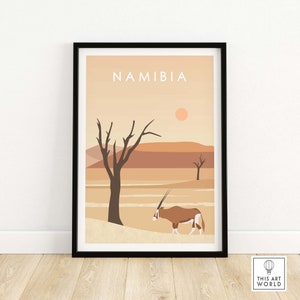 Namibia Print | Namibian Dunes Poster | Sossusvlei Desert Africa Wall Art | Namibia Gift Idea | Framed & Unframed Artwork