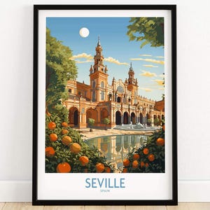 Seville Spanien Druck Reise Poster | Geburtstagsgeschenk | Hochzeitstag Geschenk | Kunstdruck