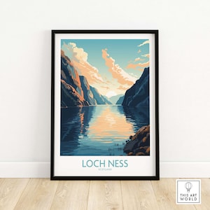 Loch Ness Print Modern | Scotland Travel Poster | Birthday present | Wedding anniversary gift | Art Print